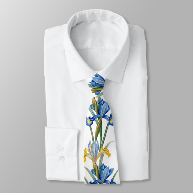 Spanish iris by Pierre-Joseph Redouté Neck Tie (Tied)