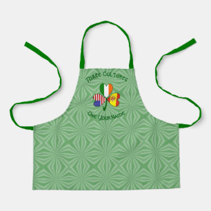 Spanish Irish American Flag Shamrock Personalize Apron