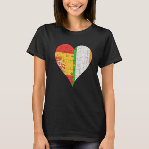 Spanish Irish Flag Heart T-Shirt