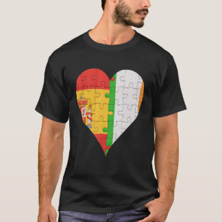 Spanish Irish Flag Heart T-Shirt