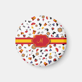 Spanish items with flag to add your monogram magnet