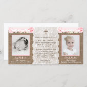 Spanish Joint Baptism / Communion cards for twins (Front/Back)