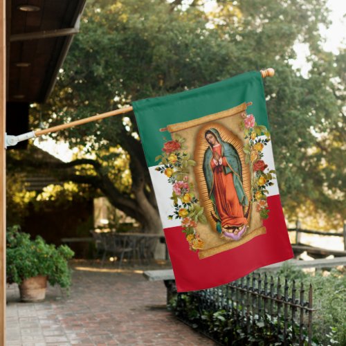 Spanish Lady of Guadalupe Mexican Religious House Flag