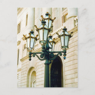 spanish lamp post postcard