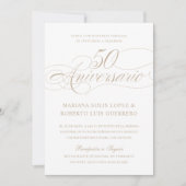 Spanish Language 50 Aniversario de Bodas Wedding Invitation (Front)