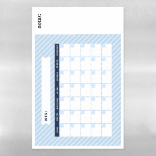 Spanish Language Calendar Magnetic Dry Erase Sheet