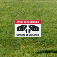 Spanish language camera security notice yard