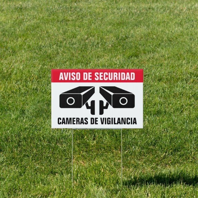 Spanish language camera security notice yard sign (Insitu)