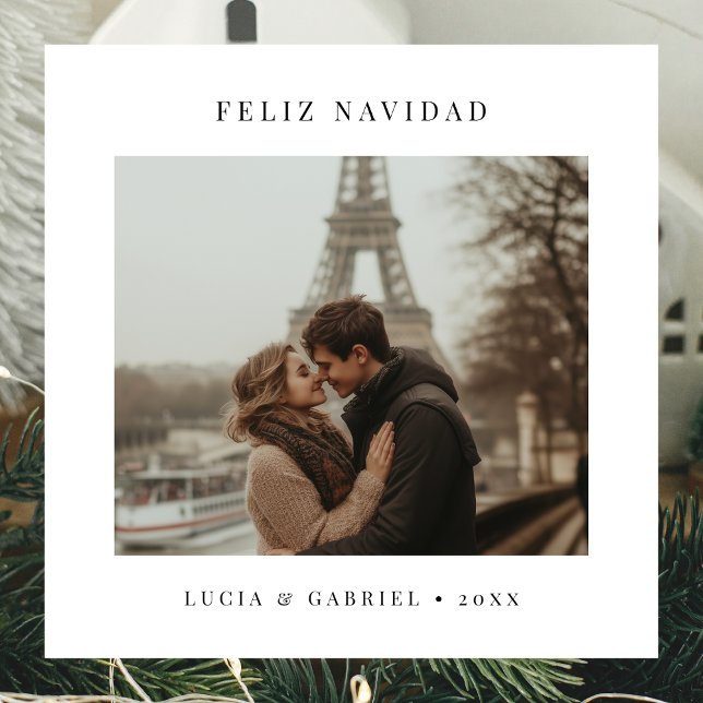 Spanish Language Christmas Feliz Navidad Photo Holiday Card (Creator Uploaded)