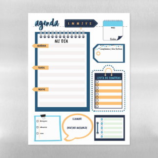Spanish Language Daily Agenda / Vocabulary / Verbs Magnetic Dry Erase Sheet