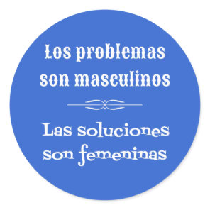 Spanish language learning grammar quote blue classic round sticker