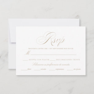 Spanish Language Nuestra Boda RSVP Card