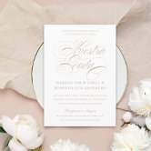 Gold Frame Motif Nuestra Boda Spanish Wedding Invitation