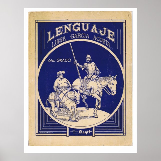 Spanish Language Textbook Don Quixote Sancho Panza Poster (Front)