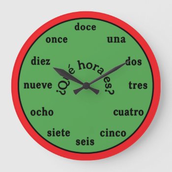 Spanish Language Wall Clock by ClockCorner at Zazzle