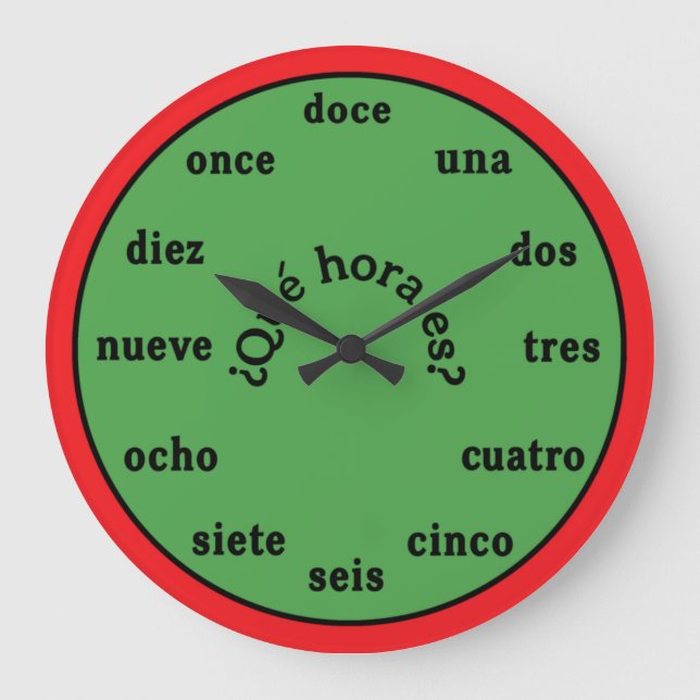 Spanish Language Wall Clock (Front)