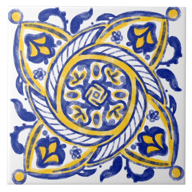 Spanish Lemon  Ceramic Tile (Front)