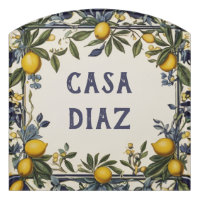 Spanish Lemon Custom House Name Plate Plaque Sign