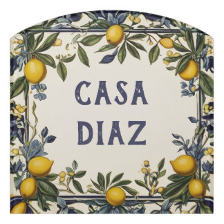 Spanish Lemon Custom House Name Plate Plaque Sign