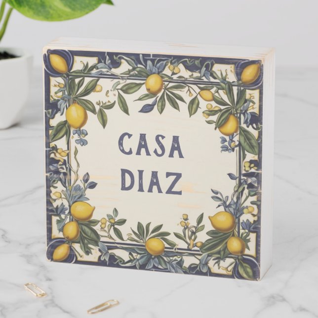 Spanish Lemon Custom House Name Plate Plaque Sign (In Situ Horizontal)