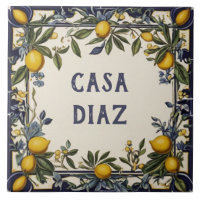 Spanish Lemon Custom House Name Plate Plaque Sign