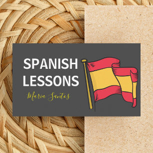 Spanish Lessons Foreign Language Teacher Tutor Business Card