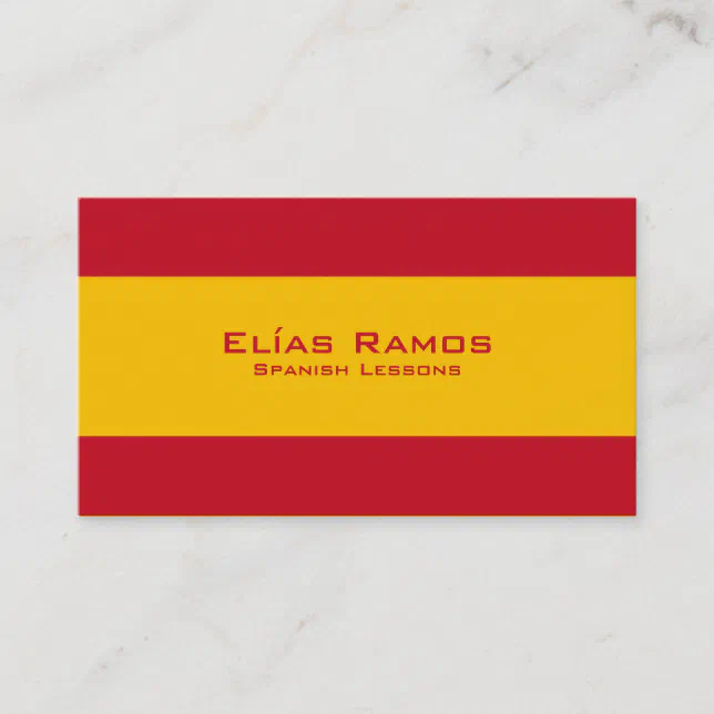Spanish Lessons / Spanish Teacher Business Card Zazzle