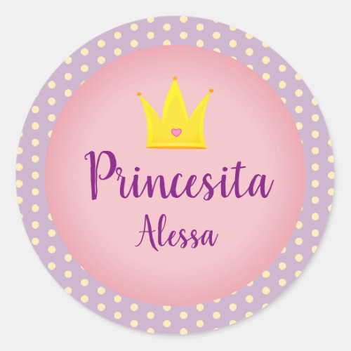 Spanish Little Princess Sticker with Crown