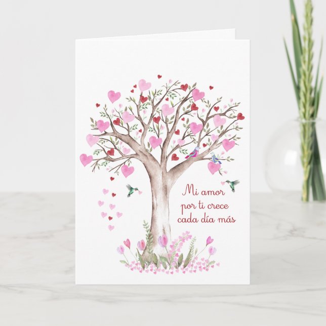 Spanish love Tarjeta de agradecimiento plegada Thank You Card (Front)