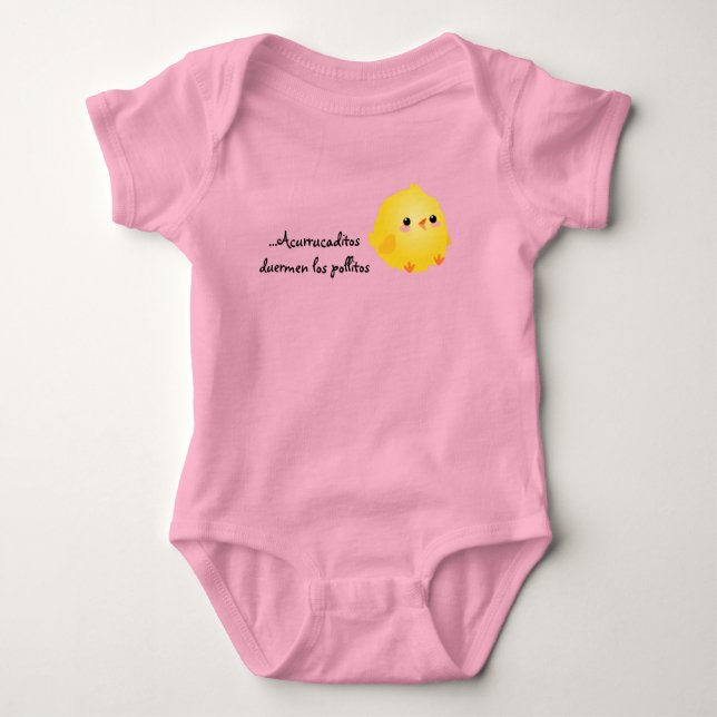 Spanish lullaby Los Pollitos Baby Bodysuit (Front)