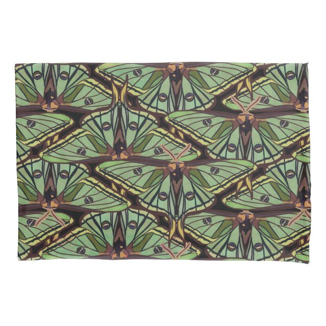 Spanish Luna Moth Pattern Pillow Case (Front)