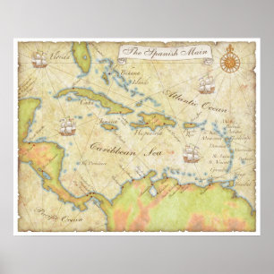 Spanish Main Map Poster