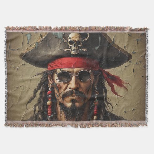 Spanish Maine Pirate Chieftain Throw Blanket