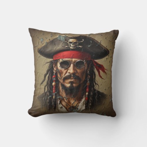 Spanish Maine Pirate Chieftain Throw Pillow