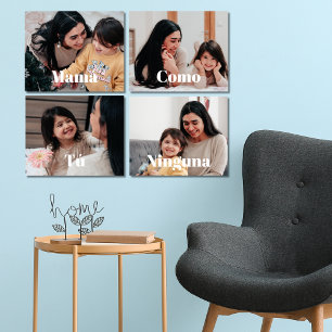 Spanish Mamá Como Tú Ninguna 4 Photo Collage  Canvas Photo Tile