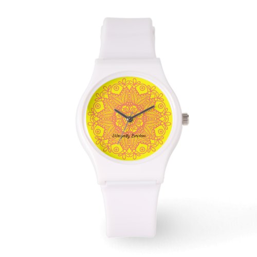 Spanish mandela_Yellow and salmon pink Watch