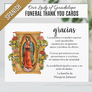 Spanish Mary Guadalupe Thank You Condolence Card