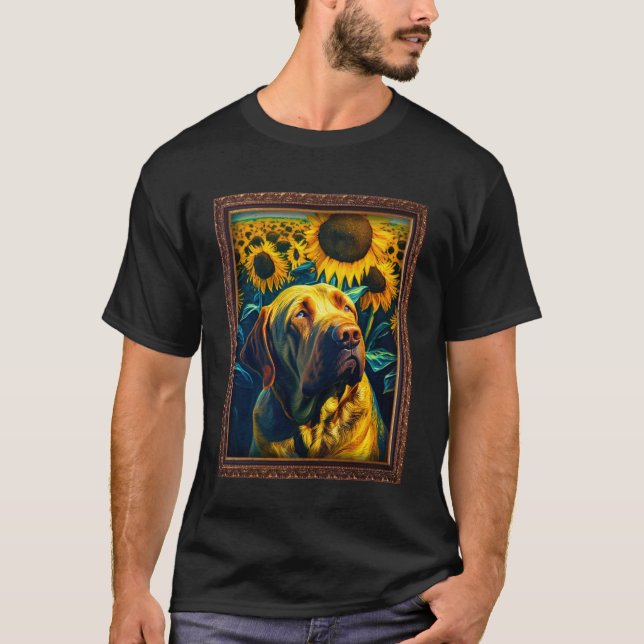 Spanish Mastiff Painting Sunflower Flower Mom Wome T-Shirt (Front)