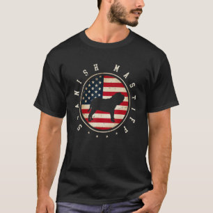 Spanish Mastiff USA Flag 4th July Dog Mom Dad T-Shirt
