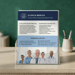 Spanish Medical Clinic Doctor Logo QR Code Flyer