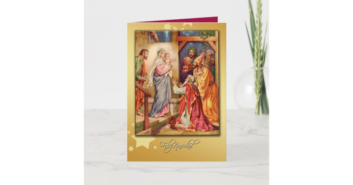 spanish merry christmas nativity card