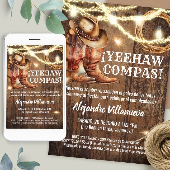 Spanish Mexican Cowboy Cumpleaños Vaquero Invitation (Creator Uploaded)