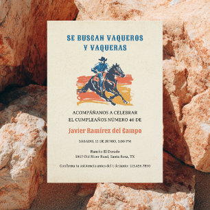 Spanish Mexican Cowboy Desert Wild West Birthday Invitation