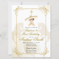 Spanish Mexican Gold Charro Baptism & Birthday