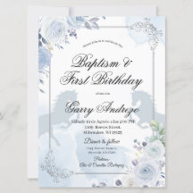 Spanish Mexican Silver Baptism Invitation