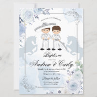 Spanish Mexican Silver Twin Charro Baptism