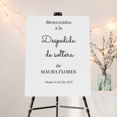 Spanish Minimalist Bridal Shower Welcome sign