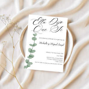 Spanish Minimalist Modern Wedding Engagement Party Invitation