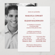 Spanish Minimalist Red & White Two Reception