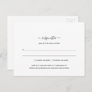 Spanish Minimalist RSVP Postcard